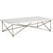 Skyy 55 X 31.5 inch White / Antique Brass Coffee Table